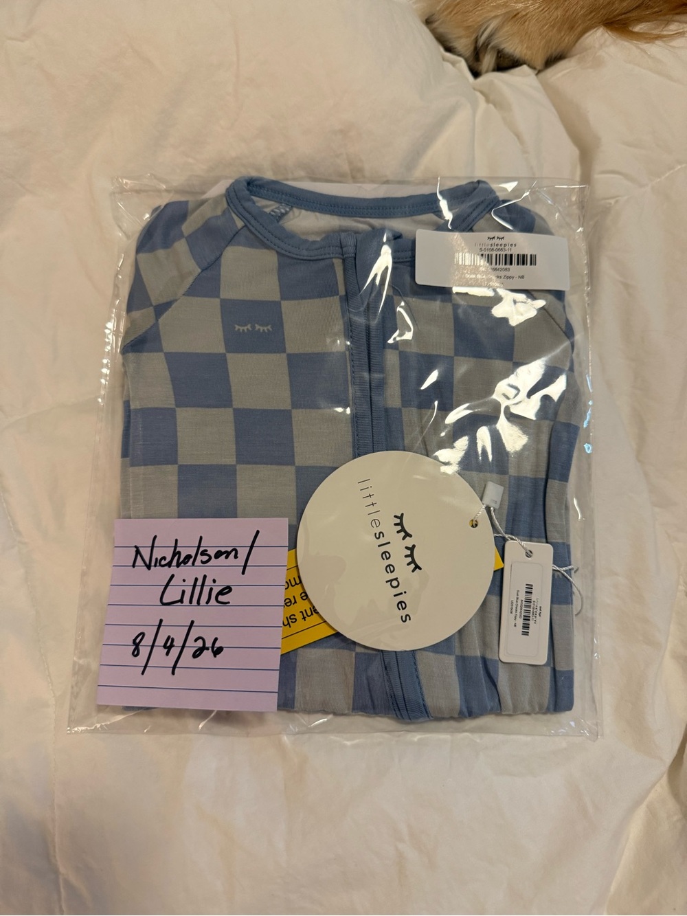 Little Sleepies Dusk Blue Checks Zippy Newborn